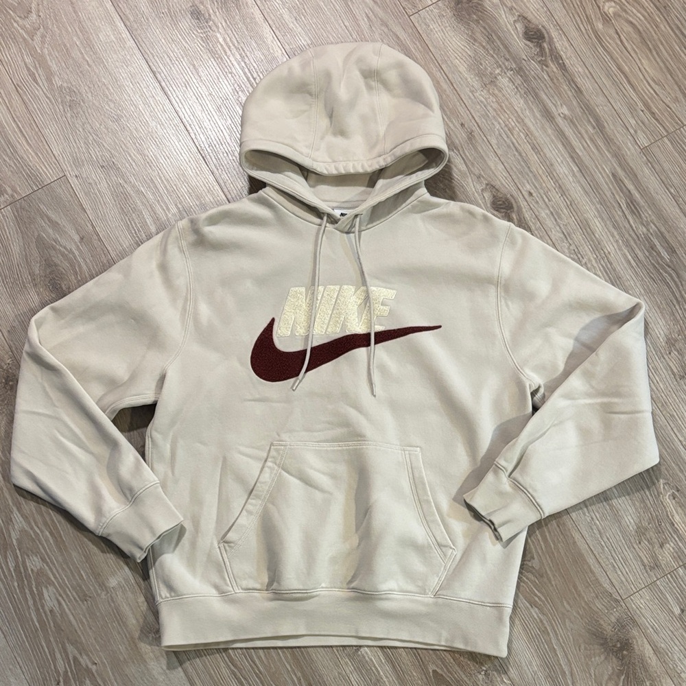 Nike Cream and Maroon Hoodie for Men